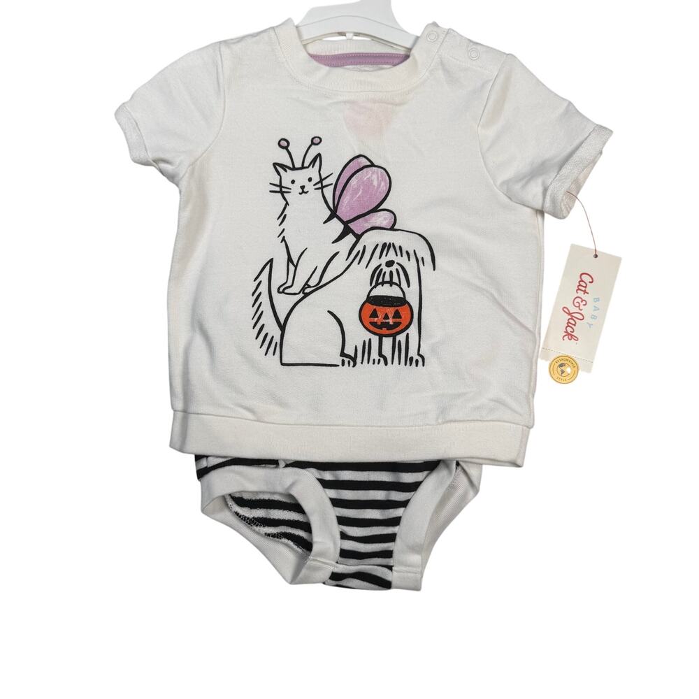 Cat & Jack Halloween Outfit Baby Girl 12 Months 2-Piece Trick or Treat NWT